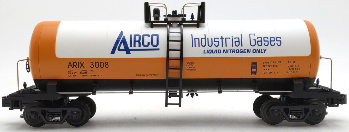 MTH 20-92011 O Gauge Airco Single Dome Tank Car #3008 LN