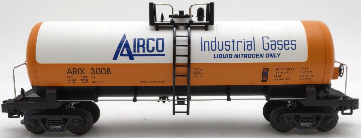 MTH 20-92011 O Gauge Airco Single Dome Tank Car #3008 LN