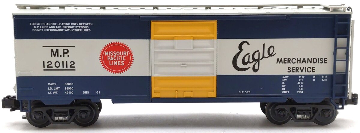 MTH 20-93008 O Gauge Missouri Pacific Boxcar #120112 LN