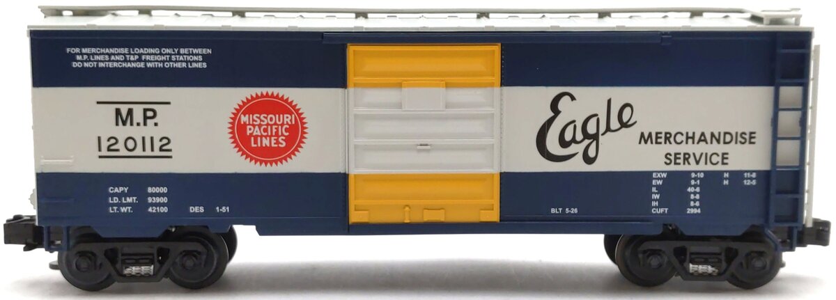 MTH 20-93008 O Gauge Missouri Pacific Boxcar #120112 LN