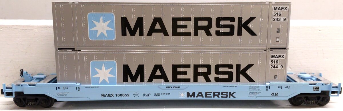 MTH 20-95006O Gauge Maersk Husky Stack Car w/ Containers EX/Box
