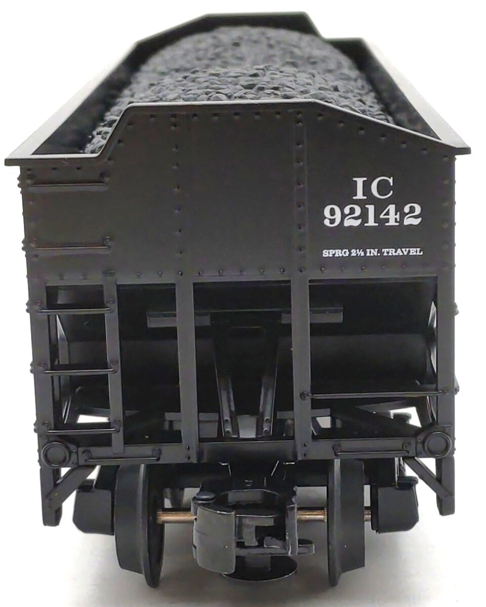 MTH 20-97452 O Gauge Illinois Central 2-Bay Hopper w/ Coal Load #92142 LN/Box