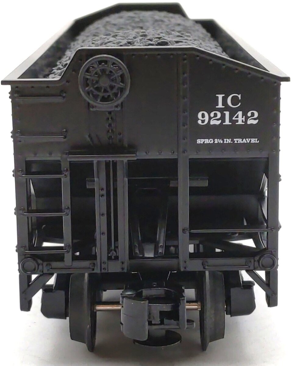 MTH 20-97452 O Gauge Illinois Central 2-Bay Hopper w/ Coal Load #92142 LN/Box