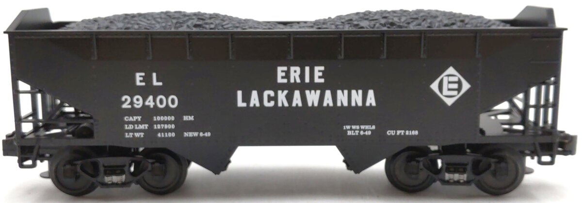 MTH 20-97451 O Erie Lackawanna 2-Bay Offset Hopper Car #29400 LN/Box