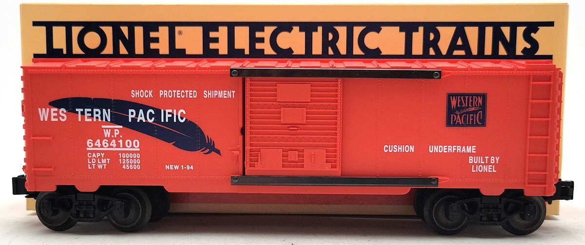 Lionel 6-19260 O Gauge Western Pacific Orange with Blue Feather Boxcar # 6464100 LN/Box