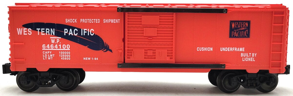 Lionel 6-19260 O Gauge Western Pacific Orange with Blue Feather Boxcar # 6464100 LN/Box