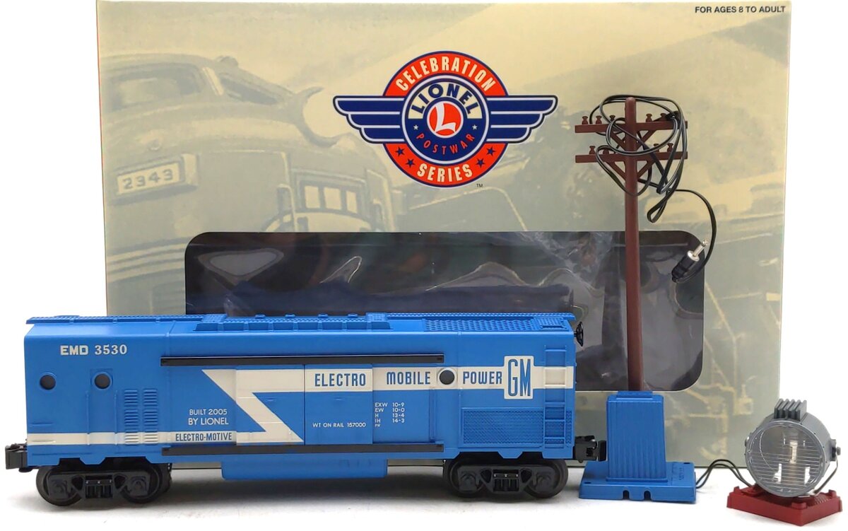 Lionel 6-29826 PWC 3530 O Gauge EMD Generator Car & Light Pole LN/Box