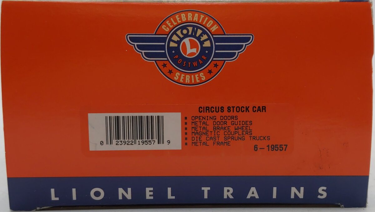 Lionel 6-19557 O Gauge Postwar Celebration Series Circus Stock Car #6376 LN/Box