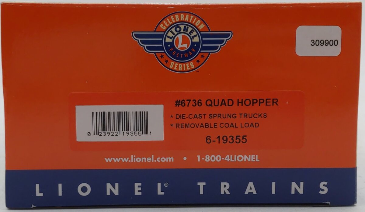 Lionel 6-19355 PWC #6736 Quad Hopper LN/Box
