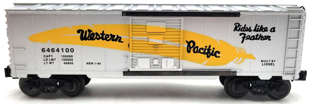Lionel 6-19259 O Gauge Western Pacific Silver Yellow Feather 6464 Series Boxcar LN/Box