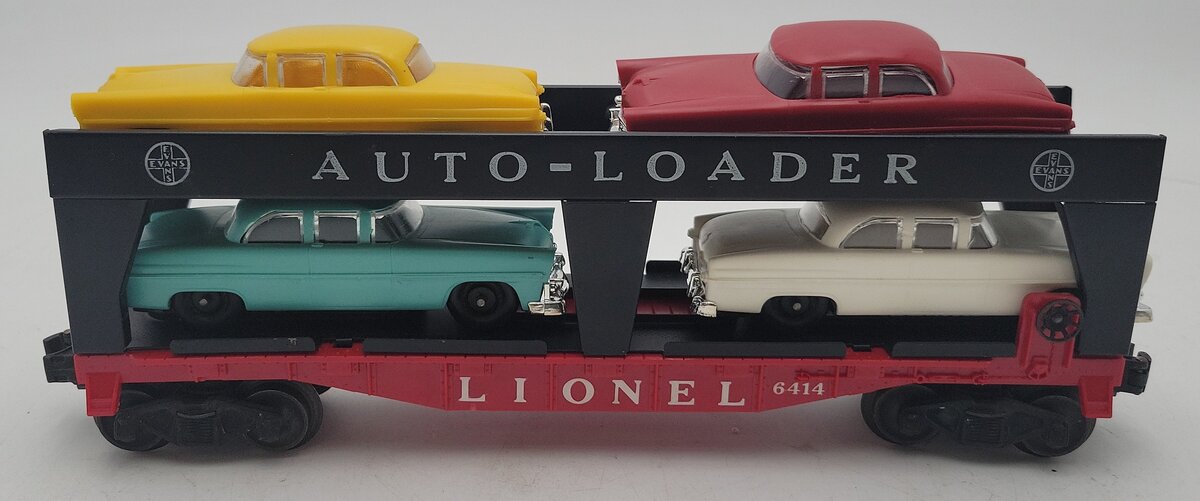 Lionel 6414 Vintage O Gauge Postwar Evans Autoloader with 4 Automobiles EX