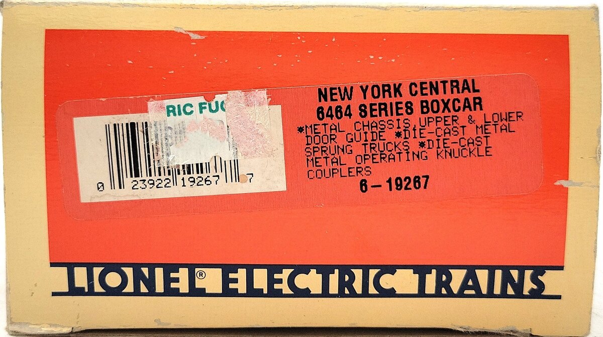 Lionel 6-19267 O Gauge New York Central 6464 Series Box Car LN/Box