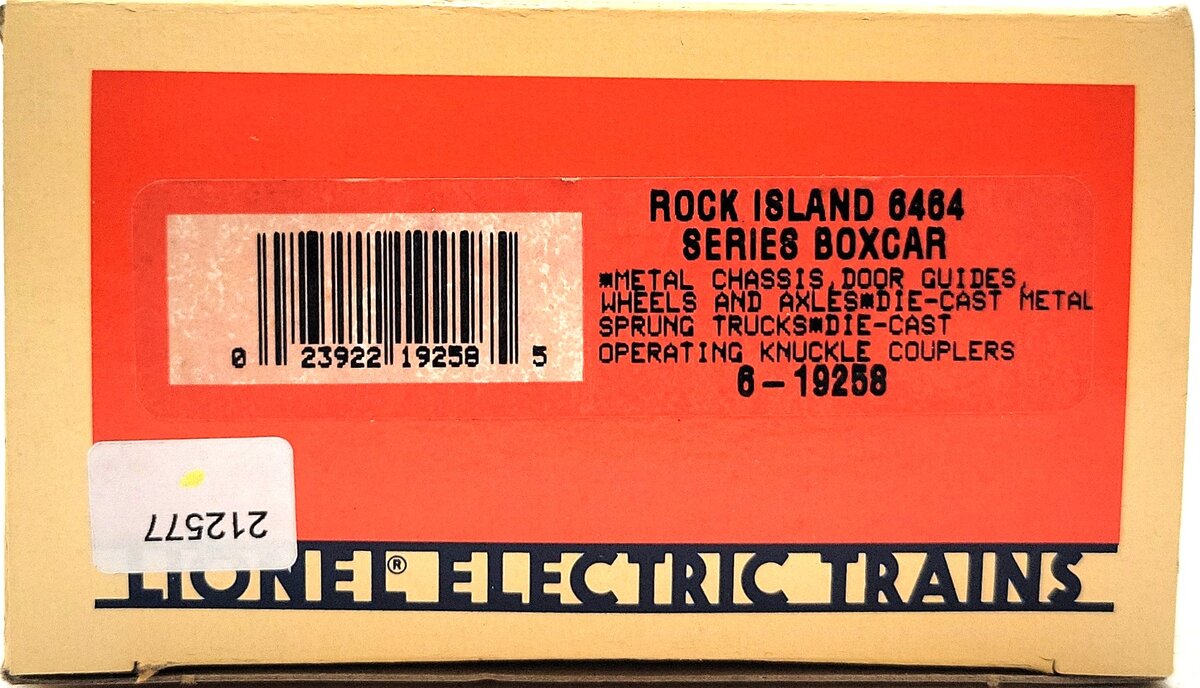 Lionel 6-19258 Rock Island Green 6464-75 Boxcar Series II LN/Box