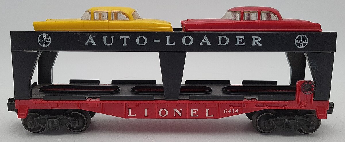 Lionel 6414 Vintage O Gauge Postwar Evans Autoloader with 2 Automobiles EX