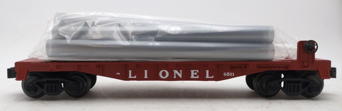 Lionel 6-19456 O Gauge PWC Flat Car w/Pipes LN/Box