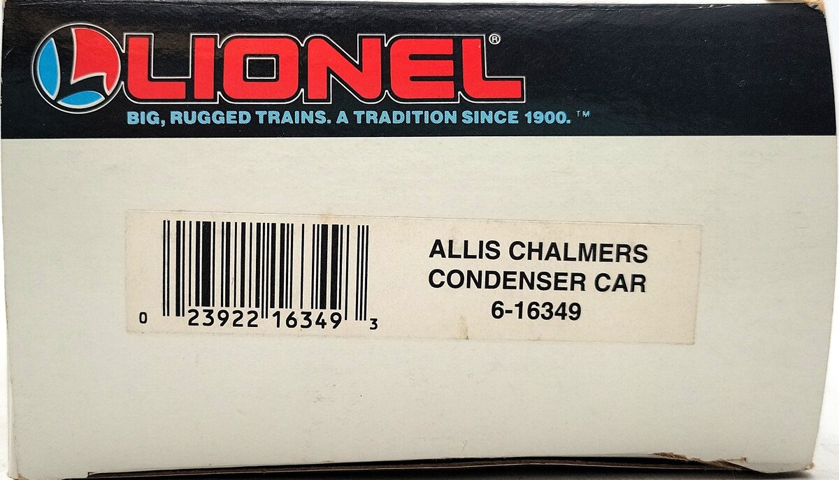 Lionel 6-16349 O Gauge Allis Chalmers Condenser Car VG/Box