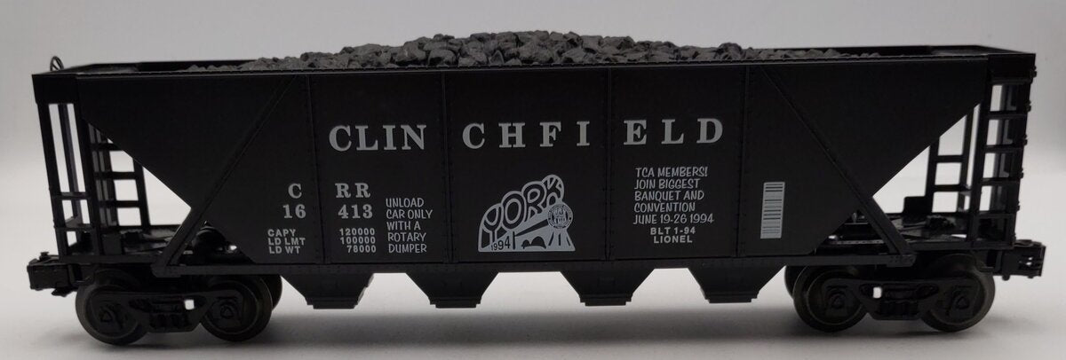 Lionel 6-16413 O Gauge Clinchfield 4-Bay Hopper with Coal Load LN/Box