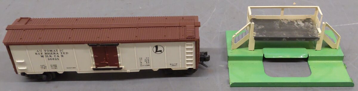 Lionel 3662 Vintage O Automatic Refrigerated Milk Car w/ Platform #36621 VG/Box