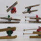 Vintage Lead Santa & Figures Skiing [6] VG
