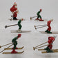 Vintage Lead Santa & Figures Skiing [6] VG