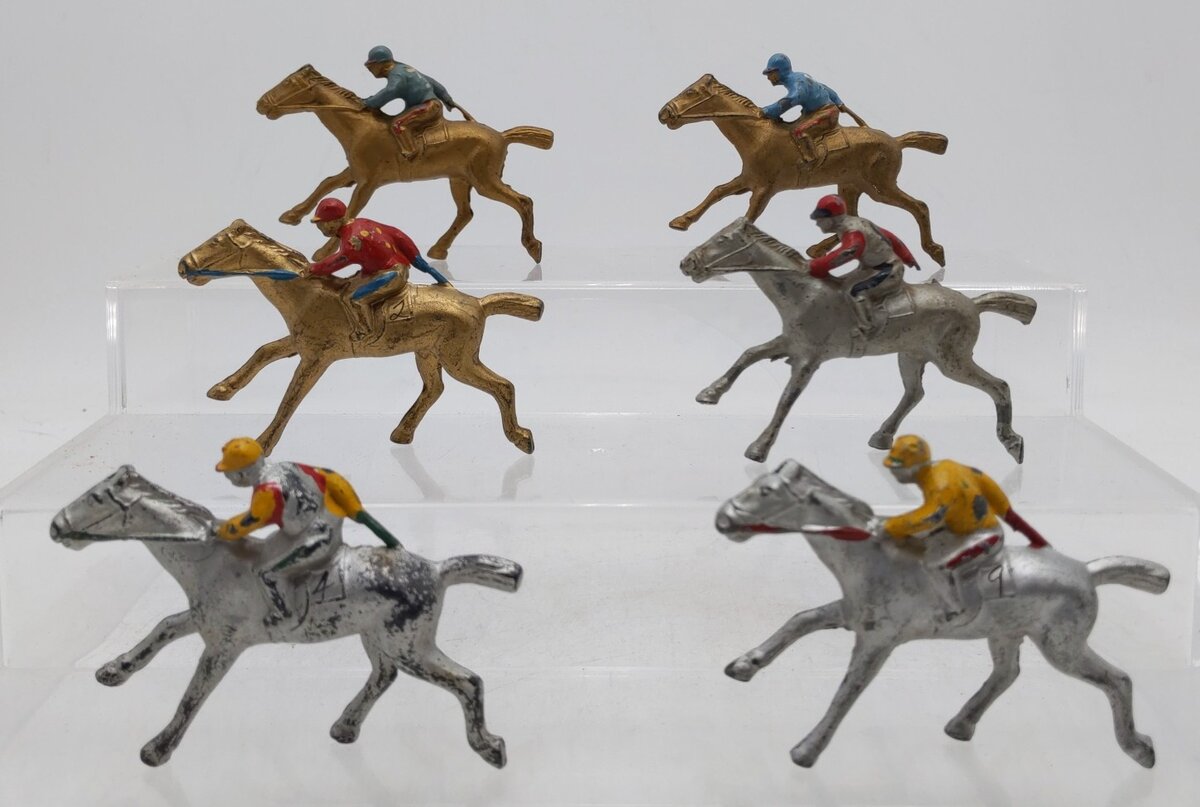 Barclay Lead Race Horse w/Jockey [6] VG