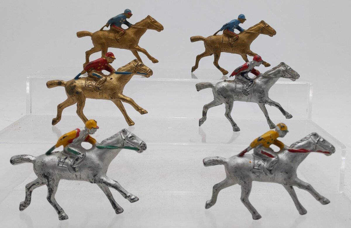 Barclay Lead Race Horse w/Jockey [6] VG