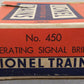 Lionel 450 Vintage O Postwar Operating Signal Bridge VG/Box