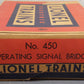 Lionel 450 Vintage O Postwar Operating Signal Bridge VG/Box