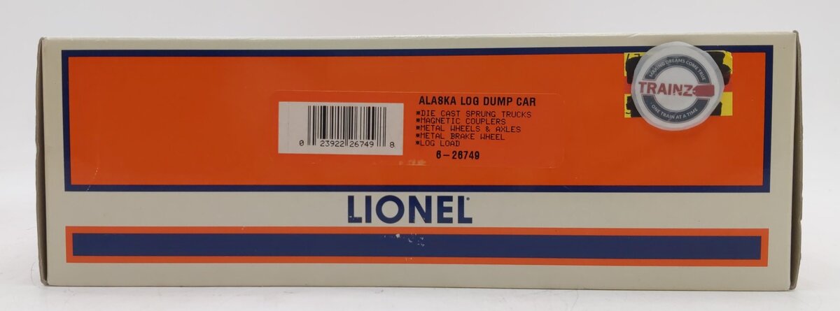 Lionel 6-26749 O Alaska Operating Log Dump Car EX/Box