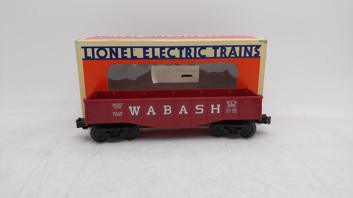 Lionel 6-16392 O Gauge Wabash Gondola With Canisters EX/Box