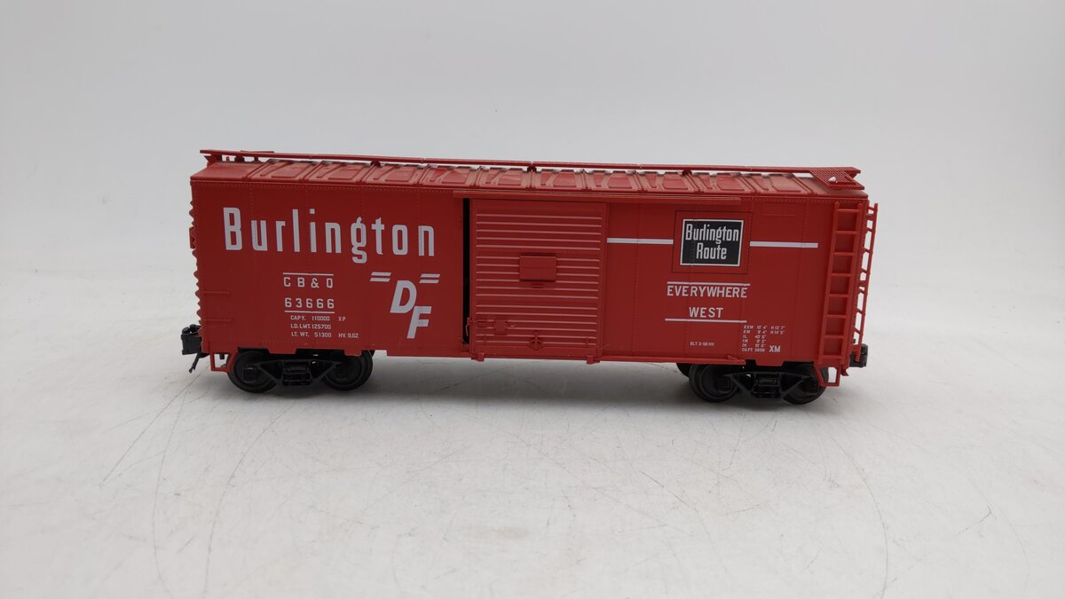 Atlas 0507-2 O Gauge 3-Rail CB&Q Boxcar #63666 (3 Rail) EX/Box