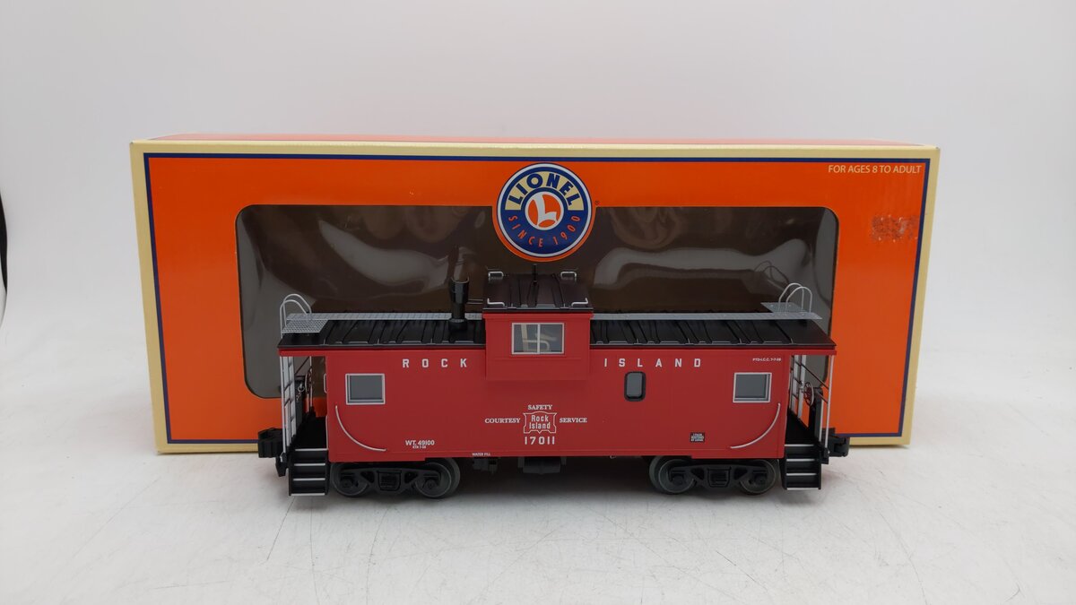 Lionel 6-17638 O Gauge Rock Island Extended Vision Lighted Caboose #17011 EX/Box