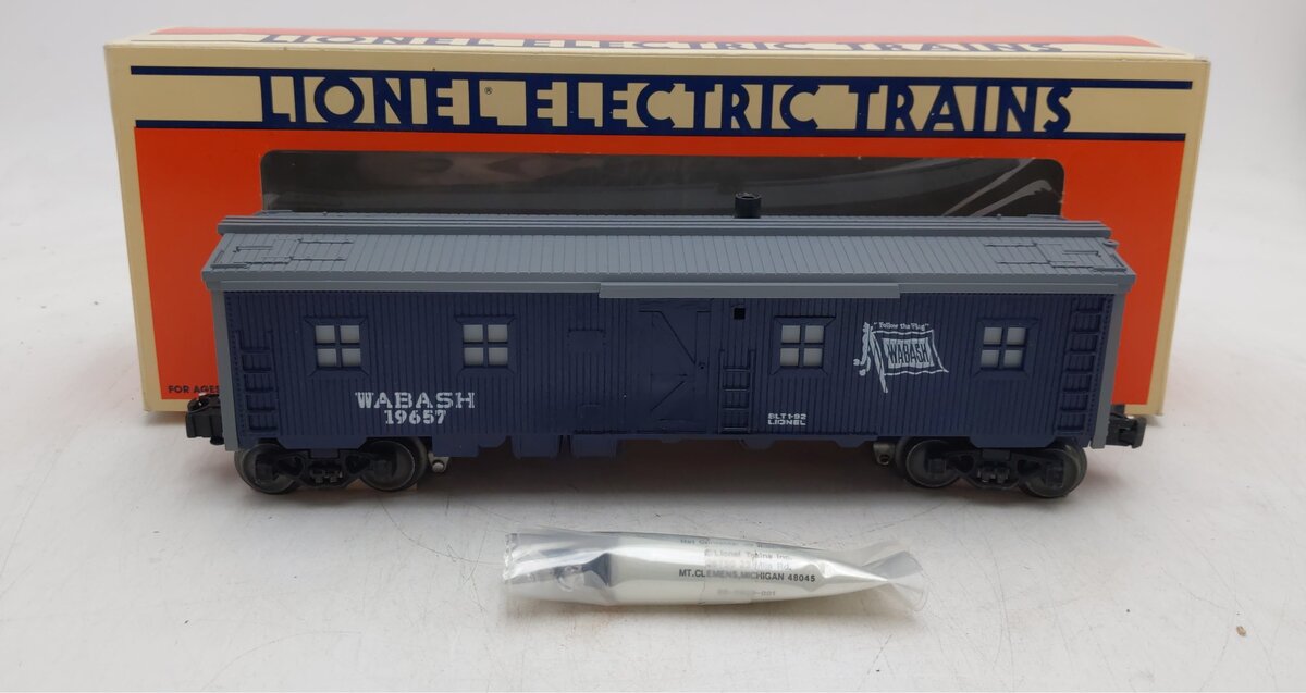 Lionel 6-19657 O Gauge Wabash Bunk Car w/Smoke #19657 EX/Box
