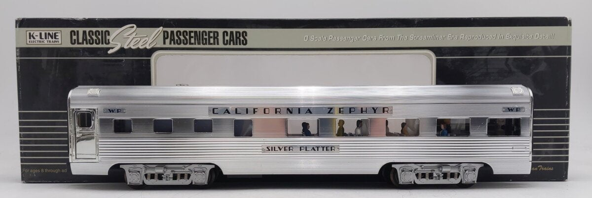 K-Line K4613-10842 O WP California Zephyr "Silver Platter" 15" Aluminum Diner VG/Box