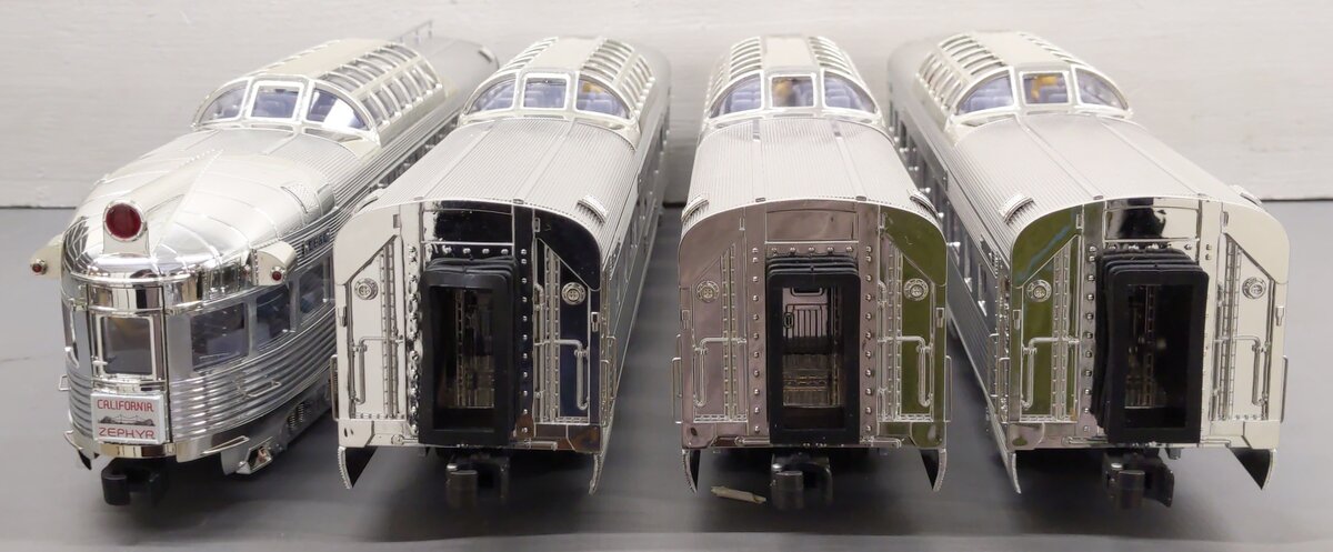 K-Line K4613B O California Zephyr 15" Aluminum Passenger Cars (Set of 4) EX/Box
