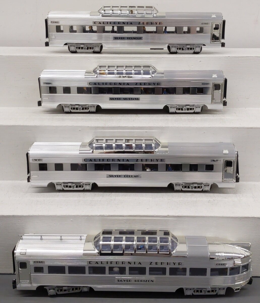 K-Line K4613B O California Zephyr 15" Aluminum Passenger Cars (Set of 4) EX/Box