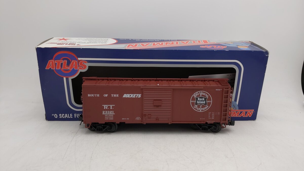 Atlas 0508-2 Rock Island 40' Sliding Door Boxcar #23321 (3-Rail) LN/Box