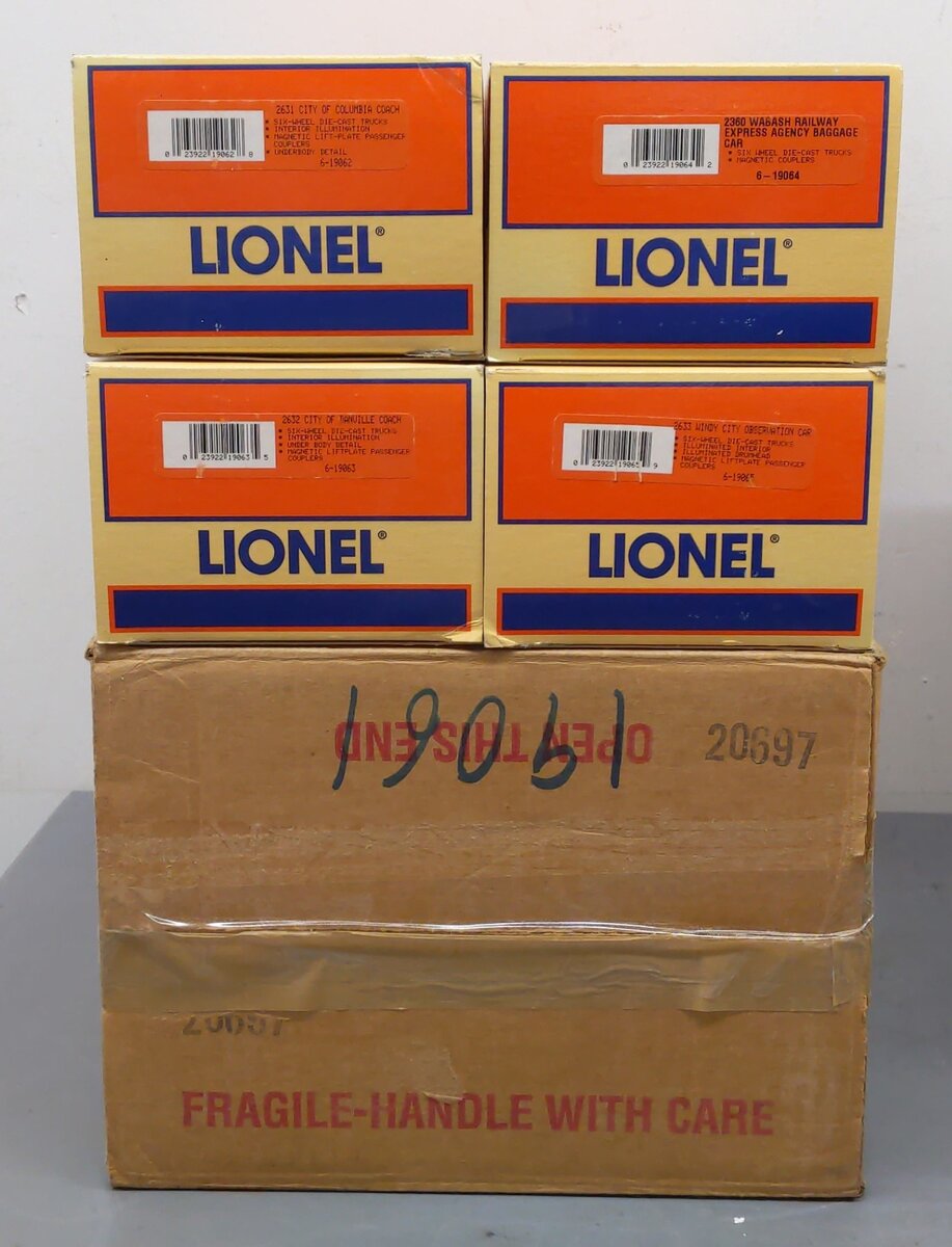 Lionel 6-19061 O Gauge Wabash Railway Passenger Set EX/Box