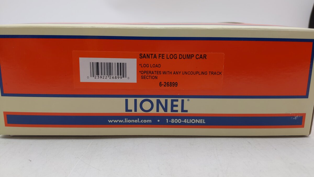 Lionel 6-26899 Santa Fe Log Dump Car EX/Box