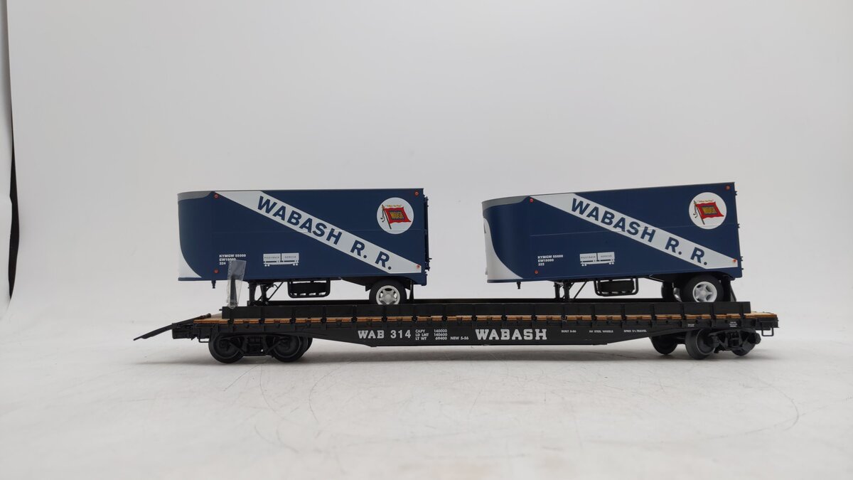 Lionel 6-27820 Wabash PS-4 Flatcar with Piggyback Trailers EX/Box