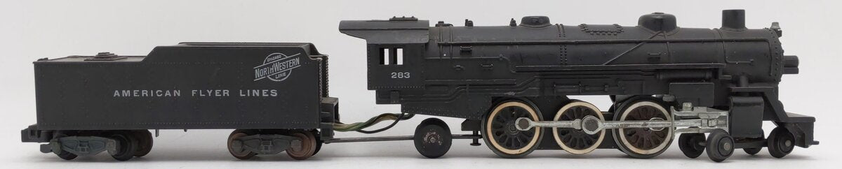 American Flyer 283 S Vintage C&NW 4-6-2 Pacific Steam Locomotive & Tender VG