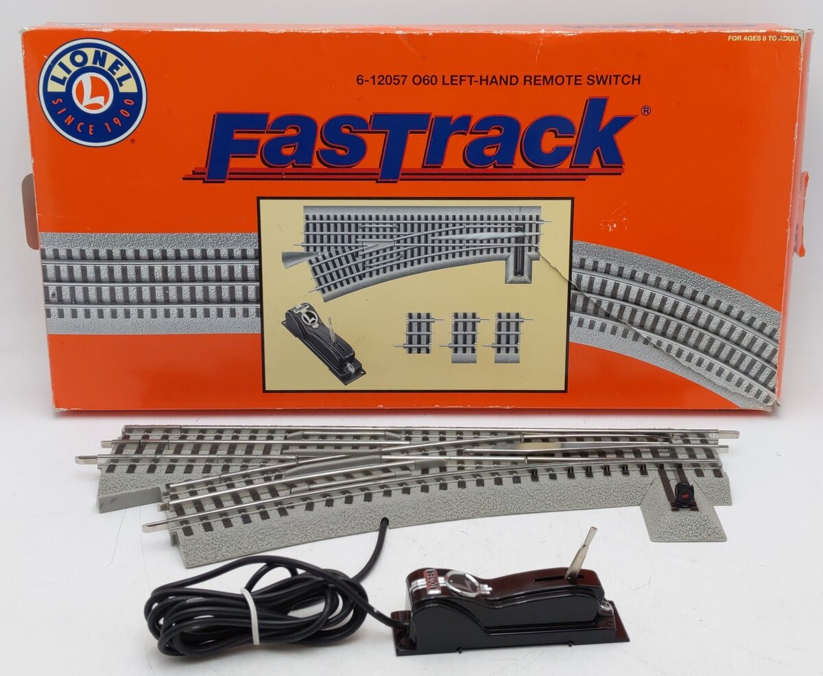 Lionel 6-16829 O60 FasTrack Command Control Right Hand Switch Turnout EX/Box