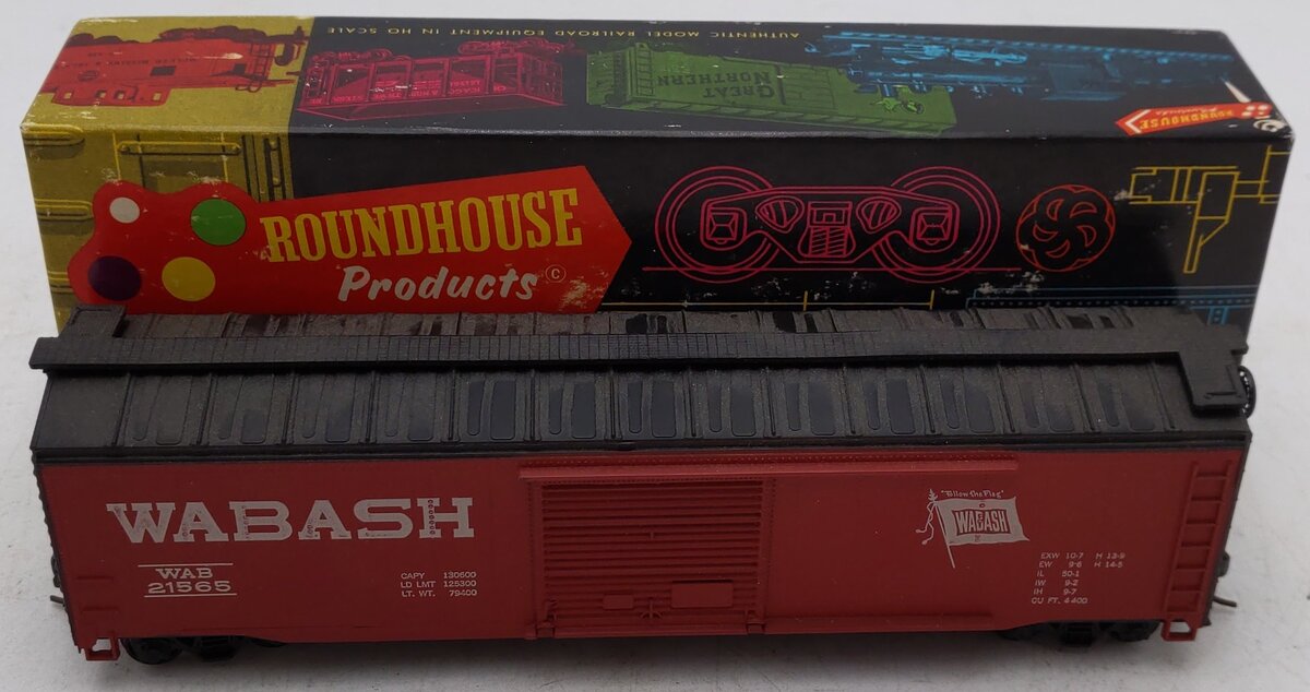 Roundhouse 1209 HO Scale Wabash Boxcar #21565 EX/Box