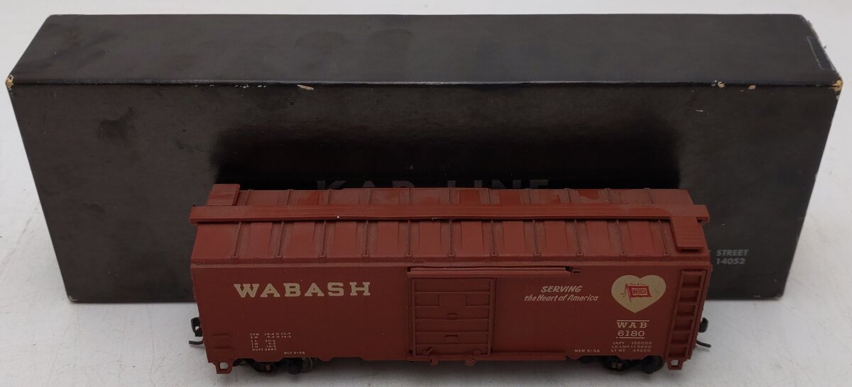 Kar-Line 160 HO Scale Wabash Boxcar #6180 EX/Box