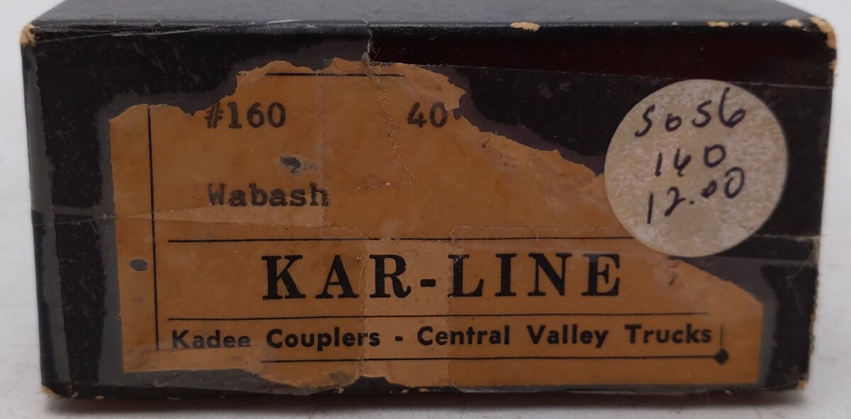 Kar-Line 160 HO Scale Wabash Boxcar #6180 EX/Box