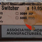 AHM 5083 HO Scale AT&SF 0-8-0 Steam Locomotive & Tender #102 VG/Box