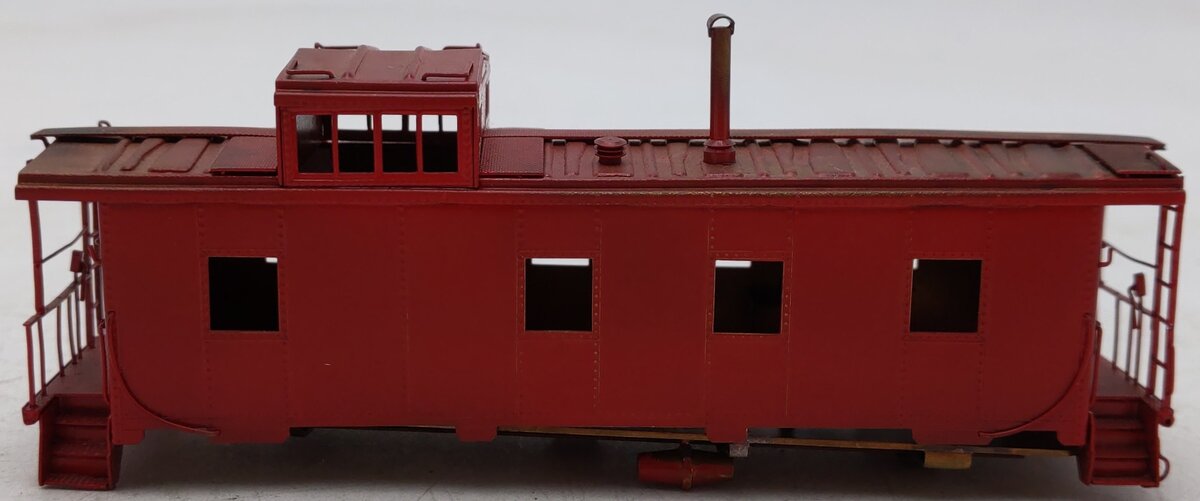 Hallmark Models HO Scale BRASS Red Painted Caboose/Box