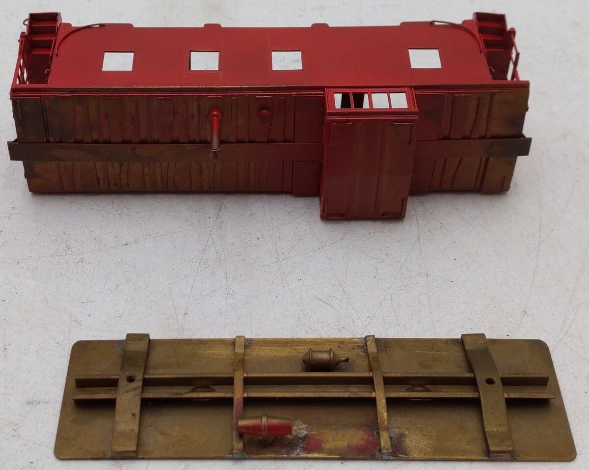 Hallmark Models HO Scale BRASS Red Painted Caboose/Box