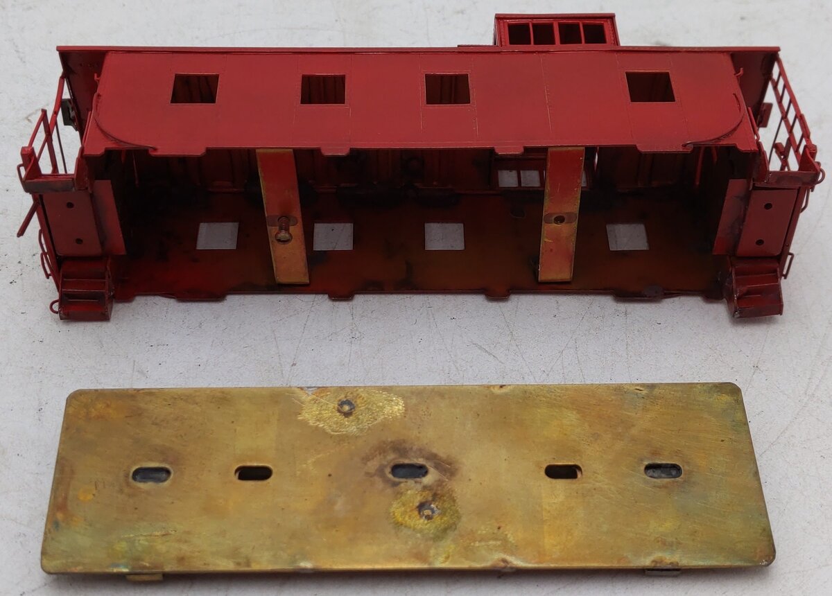Hallmark Models HO Scale BRASS Red Painted Caboose/Box