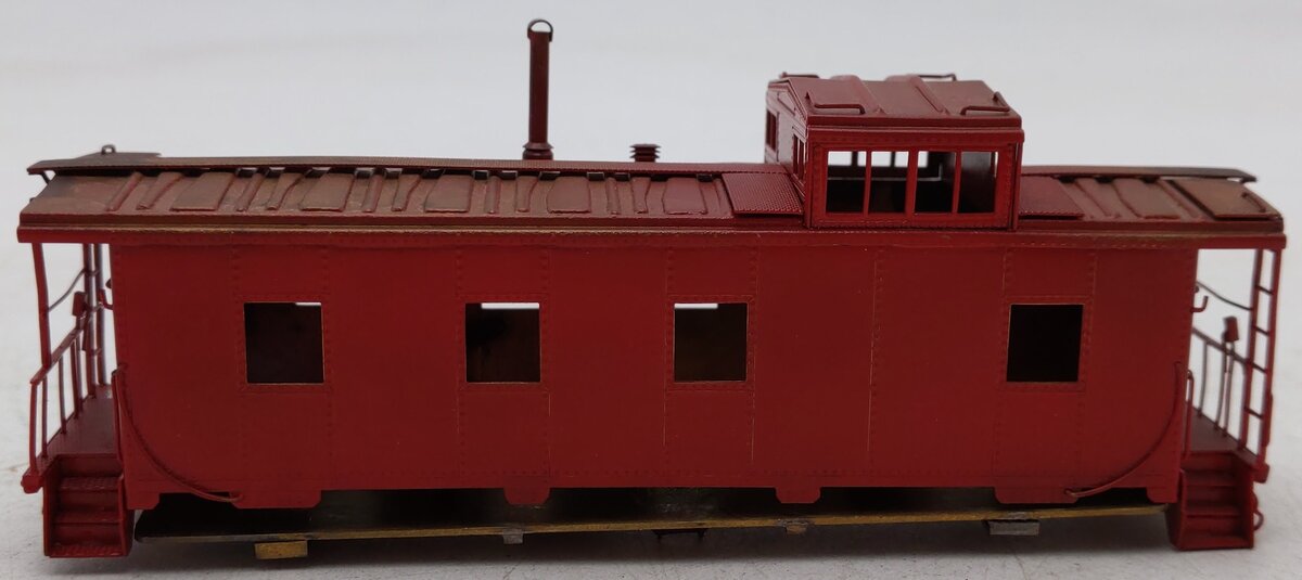 Hallmark Models HO Scale BRASS Red Painted Caboose/Box